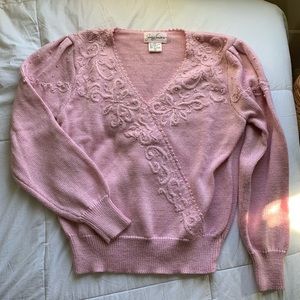 Vintage pink knit sweater